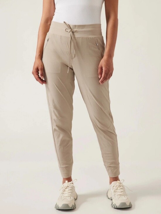 Athleta Pants - Athleta Trekkie North Jogger Hiking Pants Women's 12 Ecru Tan 405726 Pull On Tie